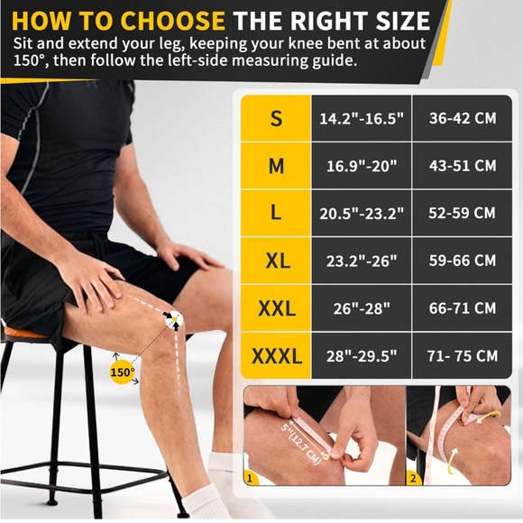 New CAMBIVO 2 Pack Knee Compression for Joint Pain Relief. - Picture 6 of 7